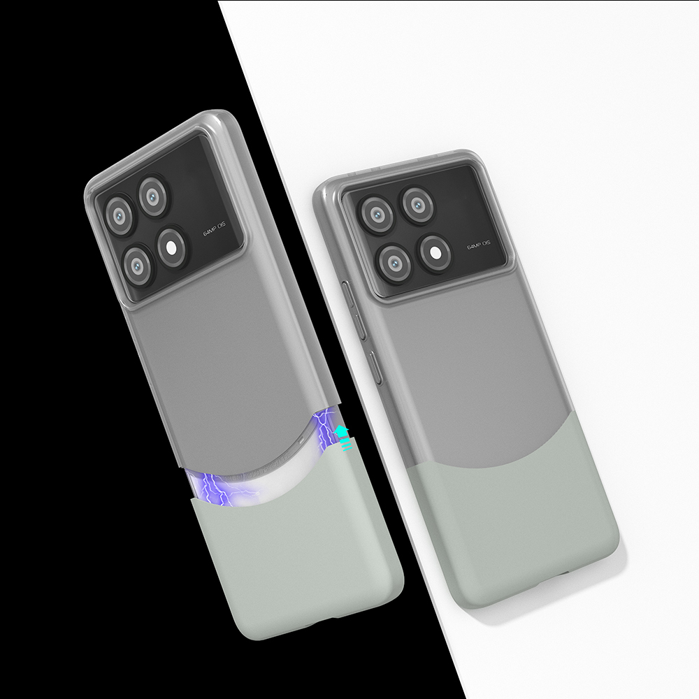 Xiaomi Uyumlu  Poco X6 Pro Kılıf Mıknatıslı Zore Duble Kapak-Gri