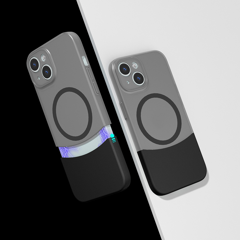 iPhone Uyumlu 13 Kılıf M-Safe Şarj Özellikli Mıknatıslı Zore Duble Kapak-Siyah
