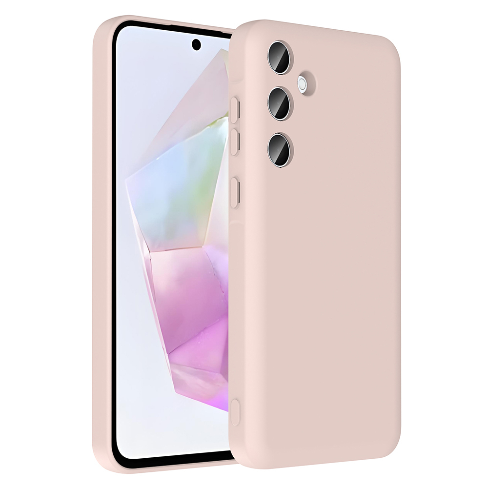 Galaxy Uyumlu A26 Kılıf Kamera Korumalı Kartlık Hazneli Zore Vitra Kapak-Pembe