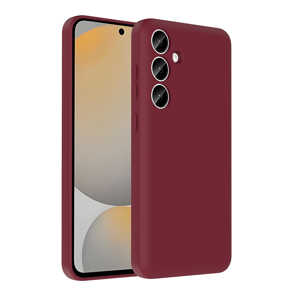Galaxy Uyumlu A55 Kılıf Kamera Korumalı Kartlık Hazneli Zore Vitra Kapak-Mürdüm