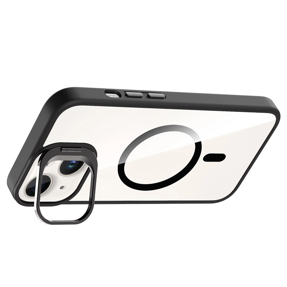 iPhone Uyumlu 13 Kılıf Standlı ve Kamera Lens Hediyeli M-Safe Şarj Özellikli Zore Etro Kapak