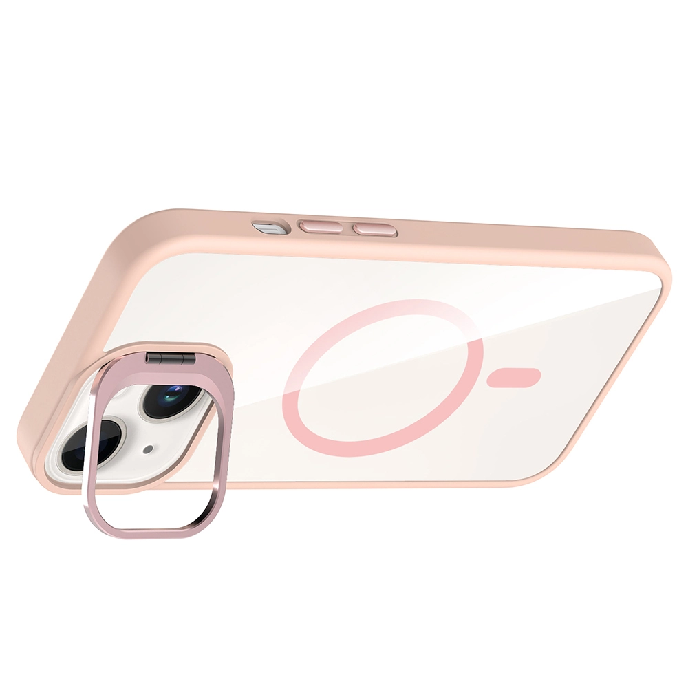 iPhone Uyumlu 13 Kılıf Standlı ve Kamera Lens Hediyeli M-Safe Şarj Özellikli Zore Etro Kapak