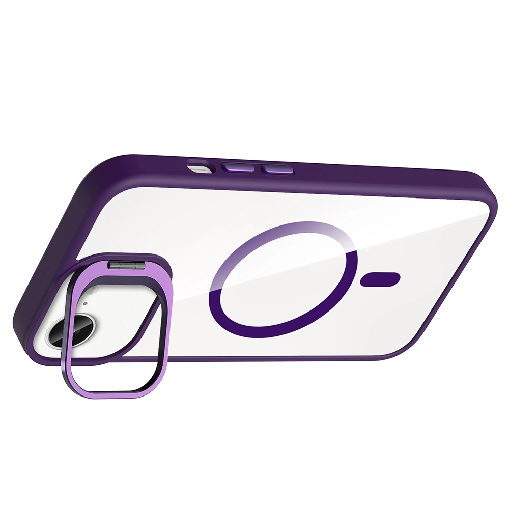 iPhone Uyumlu 16E Kılıf Standlı ve Kamera Lens Hediyeli M-Safe Şarj Özellikli Zore Etro Kapak