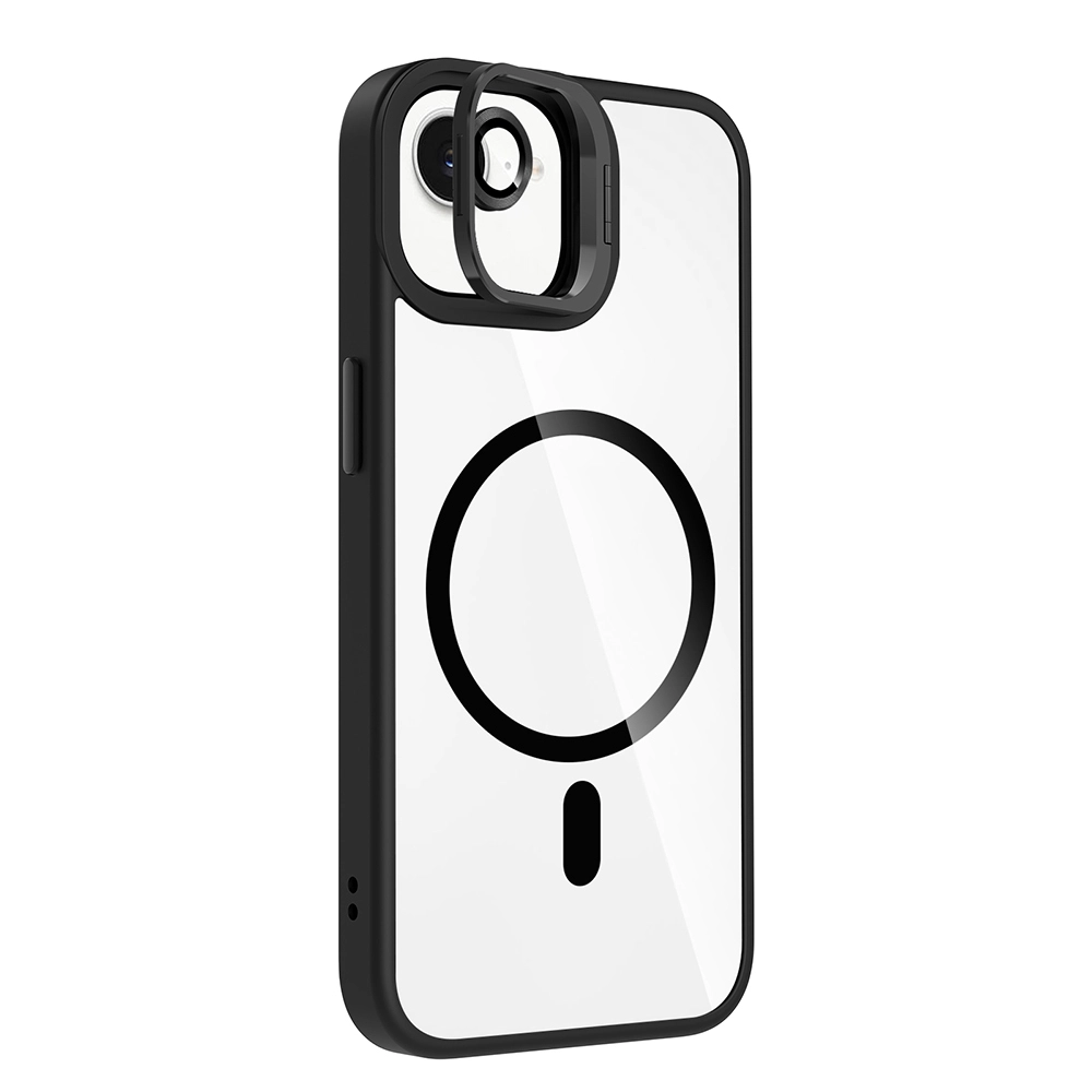 iPhone Uyumlu 16E Kılıf Standlı ve Kamera Lens Hediyeli M-Safe Şarj Özellikli Zore Etro Kapak