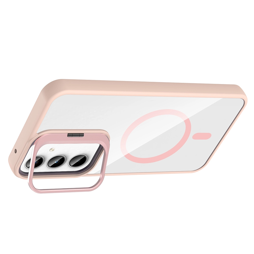 Galaxy Uyumlu A55 Kılıf Standlı ve Kamera Lens Hediyeli M-Safe Şarj Özellikli Zore Etro Kapak