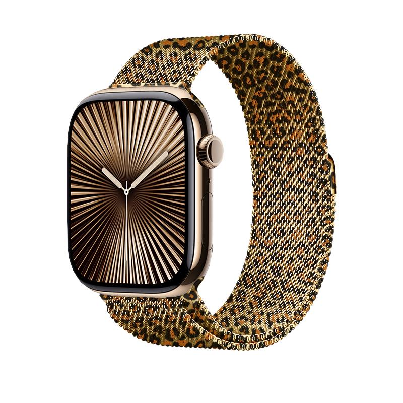Watch 44mm Zore KRD-01 Leopar Desenli Metal Kordon-Gold leopar