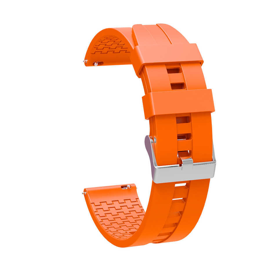 Xiaomi Uyumlu  Redmi Watch 5 Active KRD-23 22mm Silikon Kordon-Turuncu