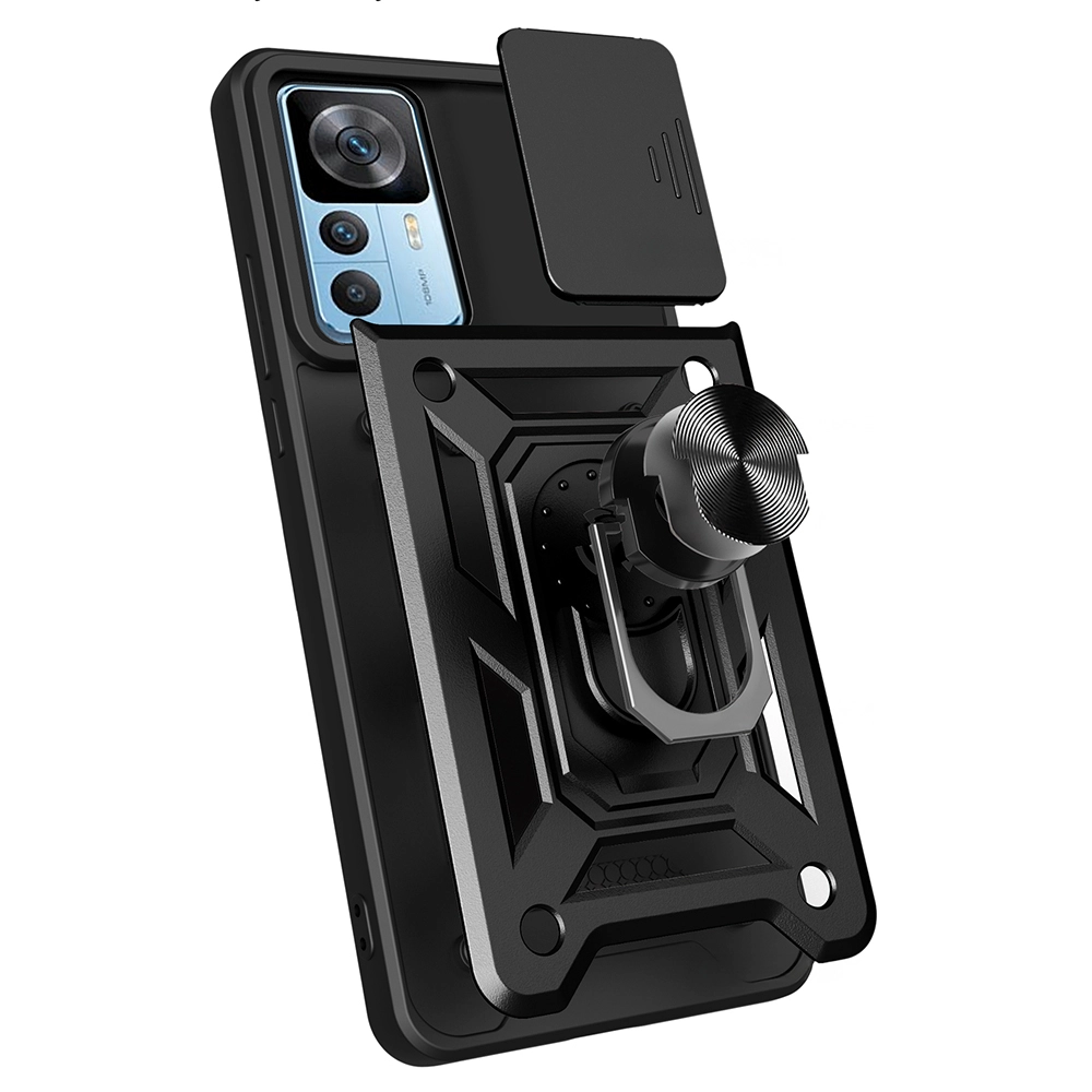 Xiaomi Uyumlu  Mi 12T Pro Kılıf Magnetik Standlı Kamera Korumalı Zore Sürgülü Vega Kapak