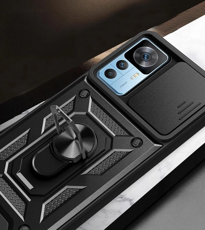 Xiaomi Uyumlu  Mi 12T Pro Kılıf Magnetik Standlı Kamera Korumalı Zore Sürgülü Vega Kapak
