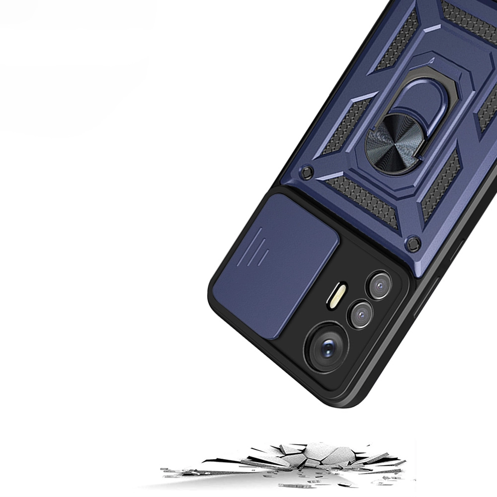Xiaomi Uyumlu  Mi 12 Lite Kılıf Magnetik Standlı Kamera Korumalı Zore Sürgülü Vega Kapak