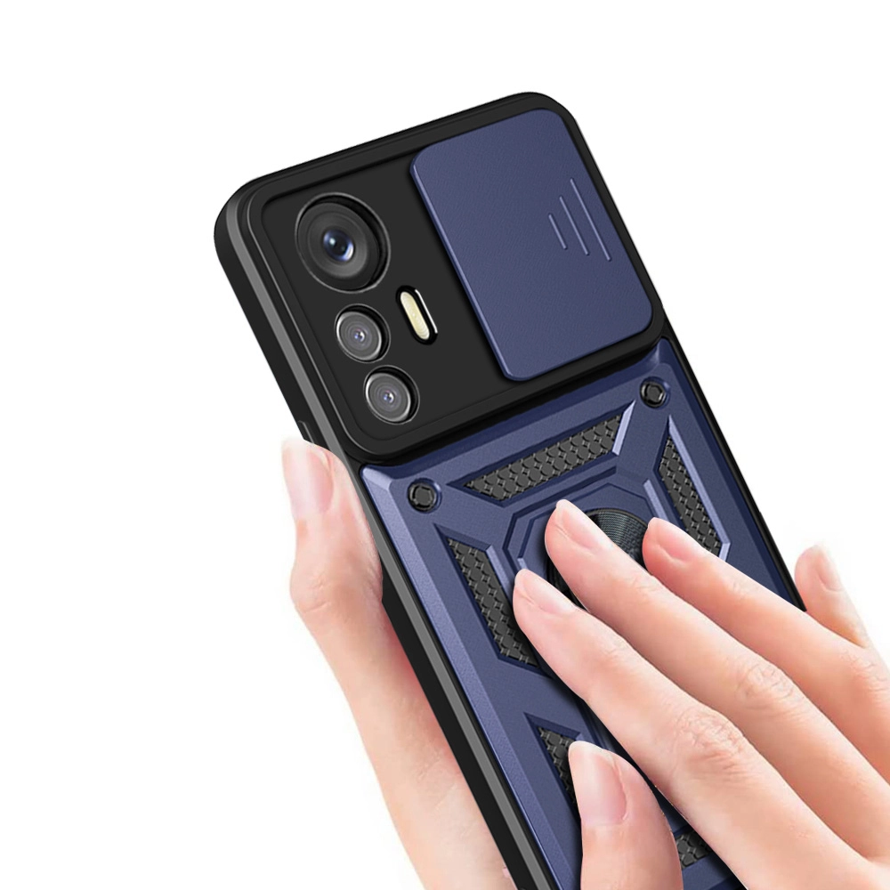 Xiaomi Uyumlu  Mi 12 Lite Kılıf Magnetik Standlı Kamera Korumalı Zore Sürgülü Vega Kapak