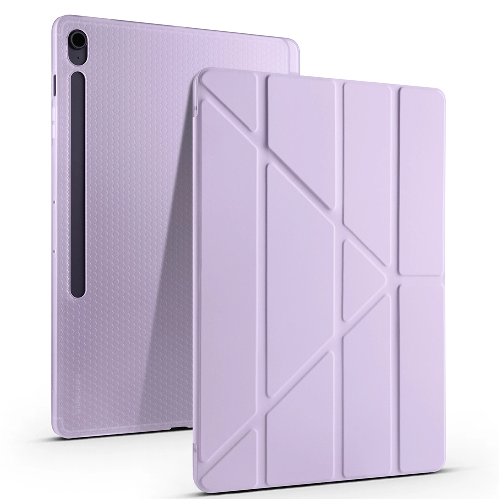 Galaxy Uyumlu Tab S10 FE Plus Kılıf Zore Tri Folding Kalem Bölmeli Standlı Kılıf
