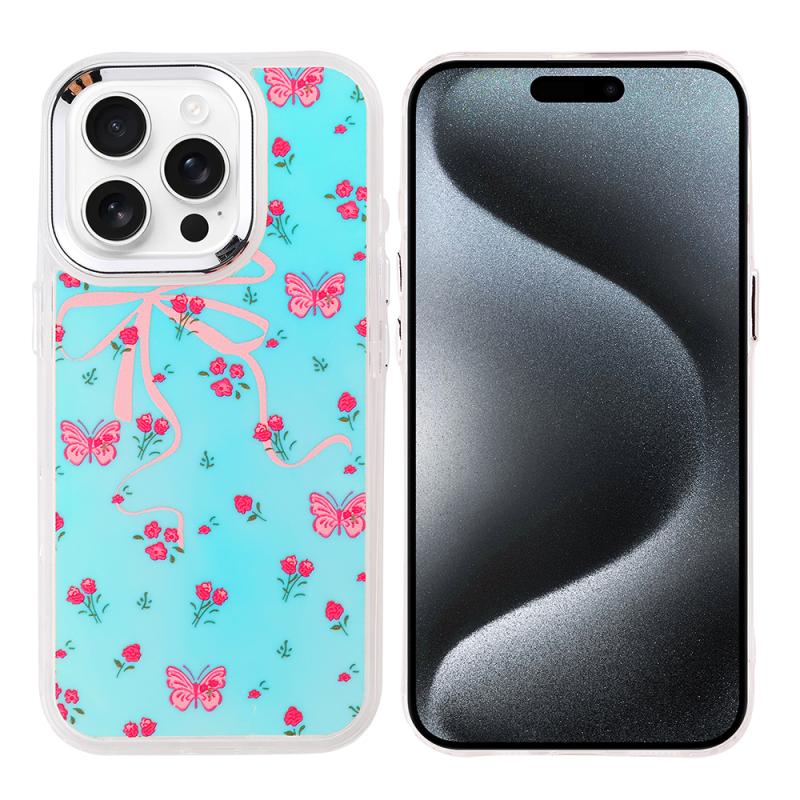 iPhone Uyumlu 15 Pro Max Kılıf Airbag Tasarımlı Zore Hadra Kapak-Kelebek
