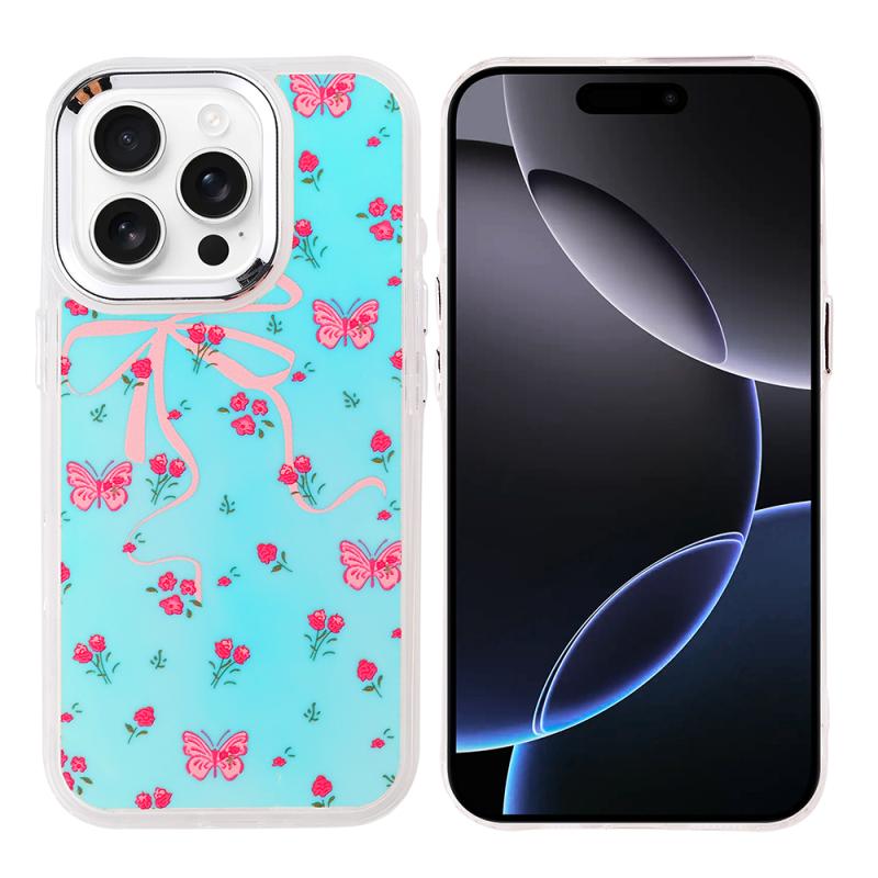 iPhone Uyumlu 16 Pro Max Kılıf Airbag Tasarımlı Zore Hadra Kapak-Kelebek
