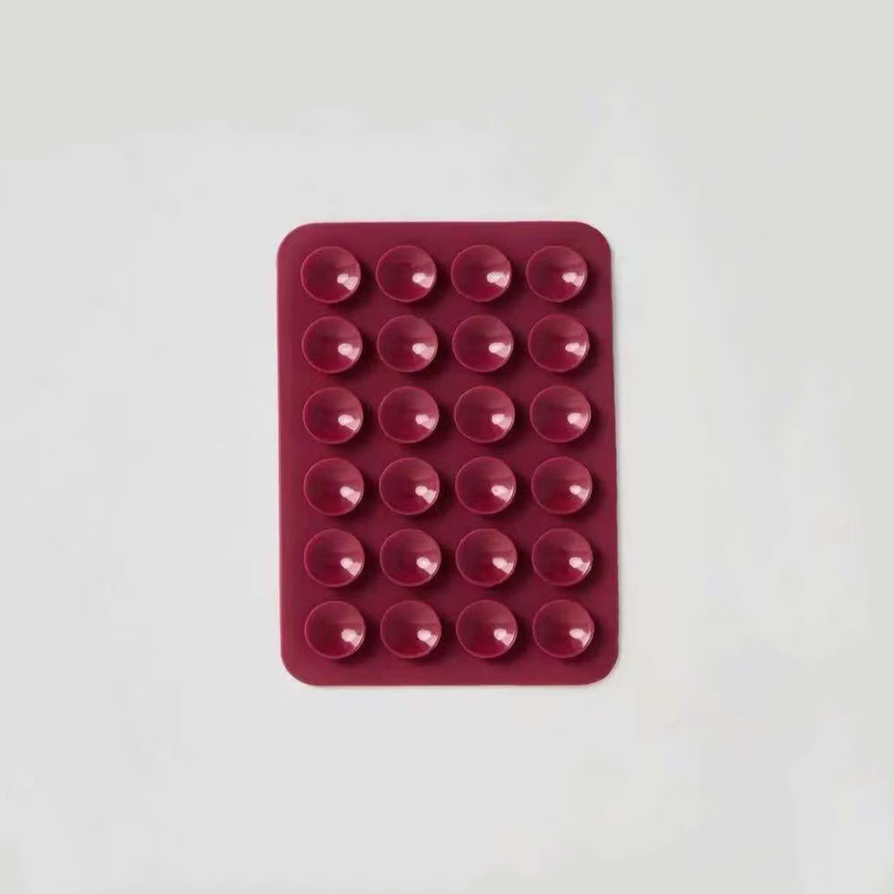 Öpücüklü 02 Çift Taraflı Silikon Telefon Tutucu 6,50cm x 10cm-Mürdüm