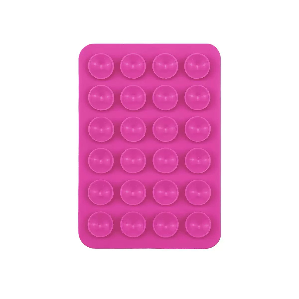 Öpücüklü 02 Çift Taraflı Silikon Telefon Tutucu 6,50cm x 10cm-Pembe koyu