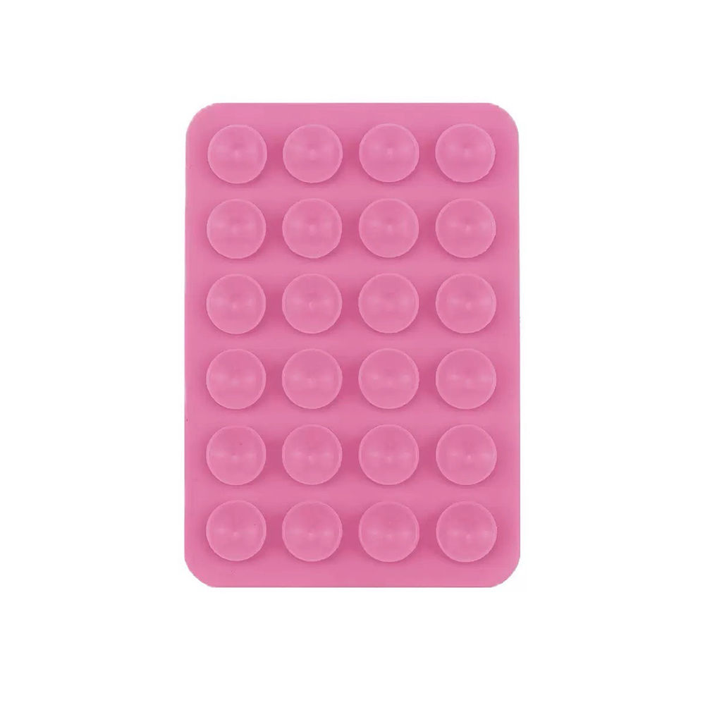 Öpücüklü 02 Çift Taraflı Silikon Telefon Tutucu 6,50cm x 10cm-Pembe