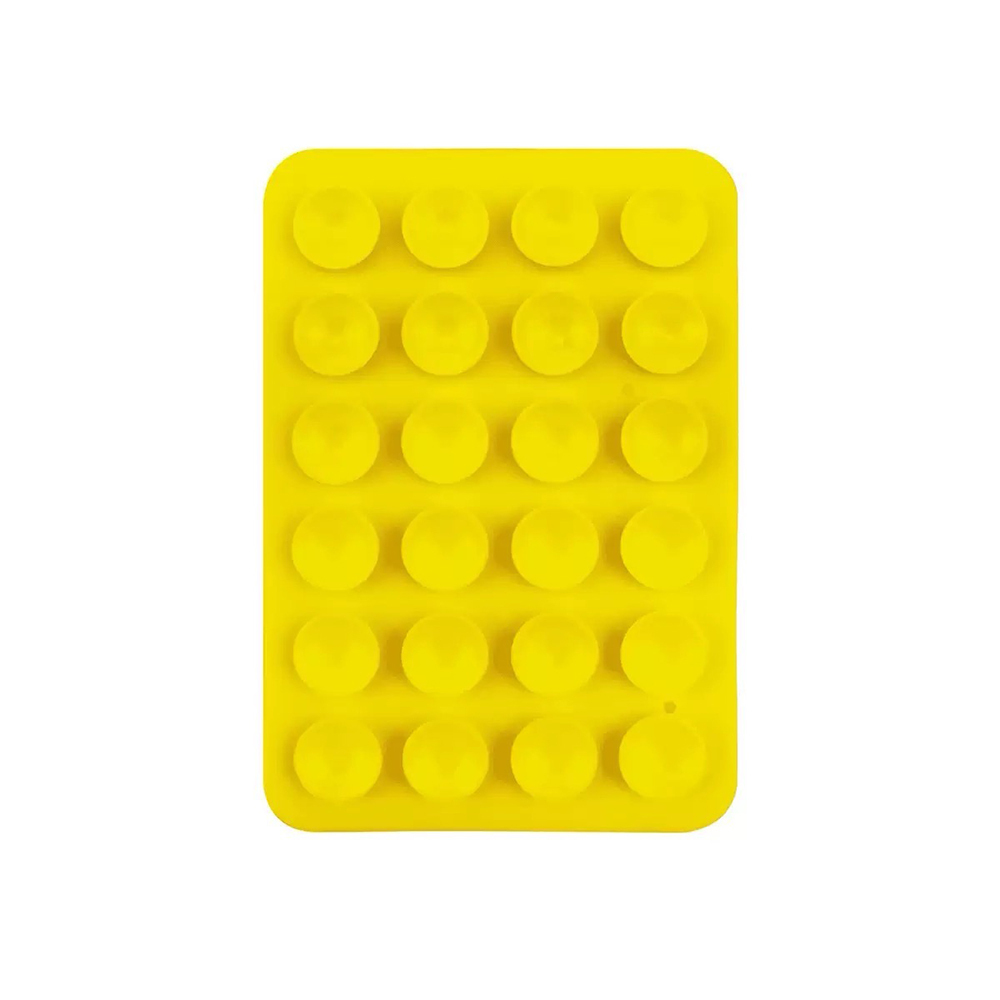 Öpücüklü 02 Çift Taraflı Silikon Telefon Tutucu 6,50cm x 10cm-Sarı