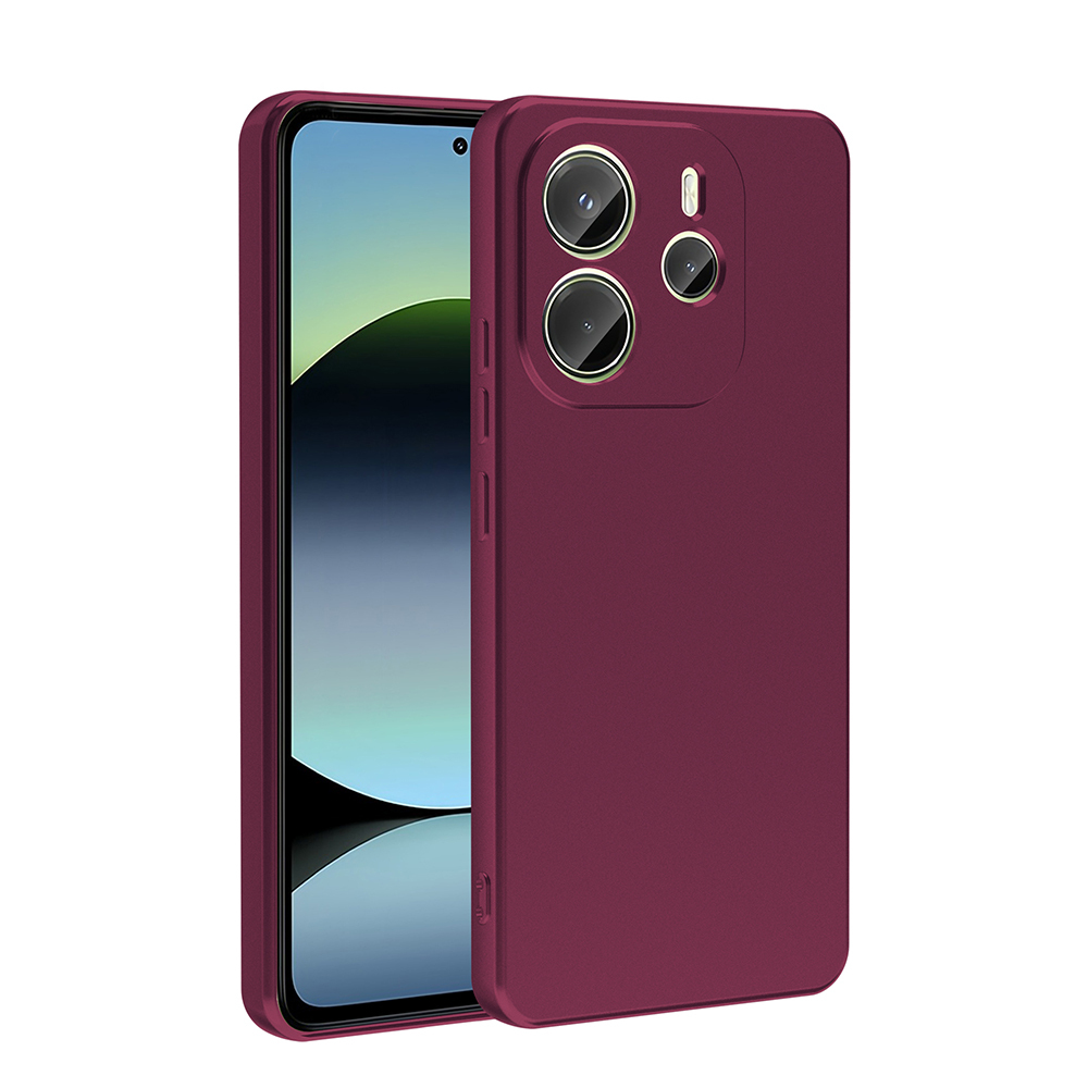 Xiaomi Uyumlu  Redmi Note 14 4G Kılıf Zore Premier Silikon Kapak-Mürdüm