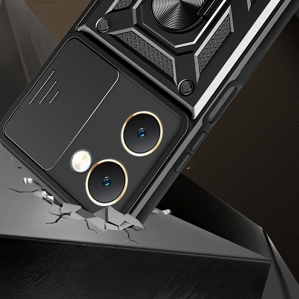 Vivo Y18 Kılıf Magnetik Standlı Kamera Korumalı Zore Sürgülü Vega Kapak
