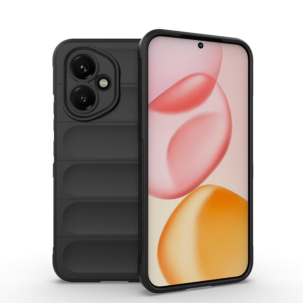 Honor 400 Kılıf Esnek TPU Oyuklu Arka Yüzey Tasarımlı Zore Etnik Silikon Kapak-Siyah
