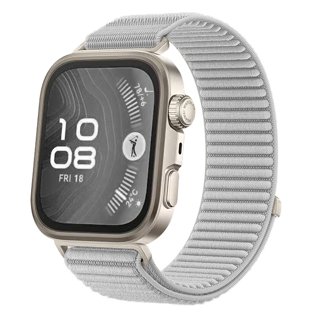 Huawei Uyumlu Watch Fit 4 Zore KRD-144 Hasır Kordon-Gri