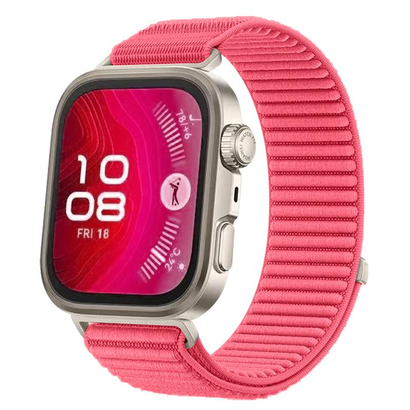 Huawei Uyumlu Watch Fit 4 Zore KRD-144 Hasır Kordon-Kırmızı
