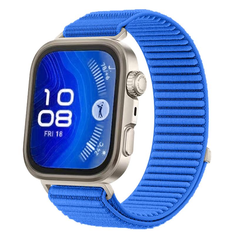Huawei Uyumlu Watch Fit 4 Zore KRD-144 Hasır Kordon-Mavi