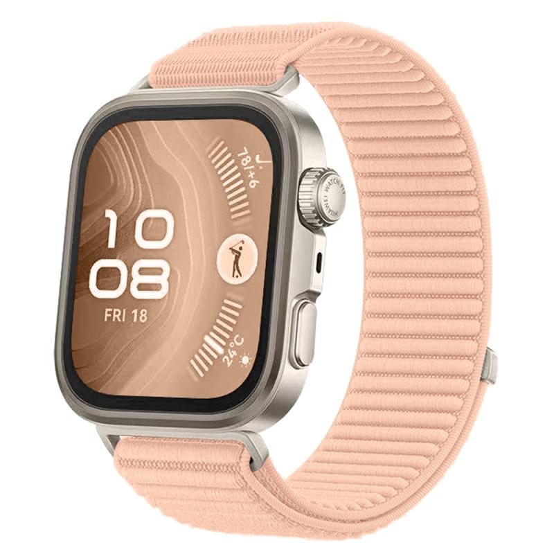 Huawei Uyumlu Watch Fit 4 Zore KRD-144 Hasır Kordon-Pembe