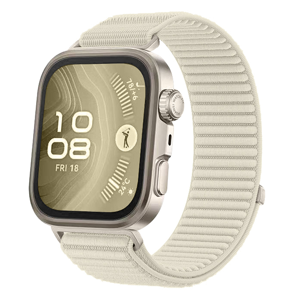 Huawei Uyumlu Watch Fit 4 Zore KRD-144 Hasır Kordon-Starlight