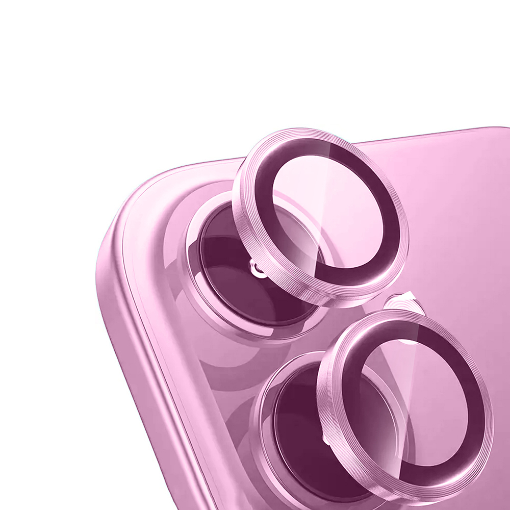 iPhone Uyumlu 16 Zore Mikro Kamera Lens Koruyucu-Pembe