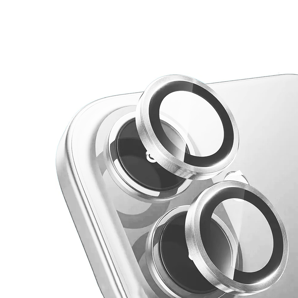iPhone Uyumlu 16 Plus Zore Mikro Kamera Lens Koruyucu-Gümüş