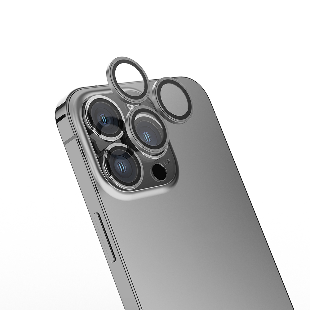 iPhone Uyumlu 16 Pro Max Zore Mikro Kamera Lens Koruyucu-Gri