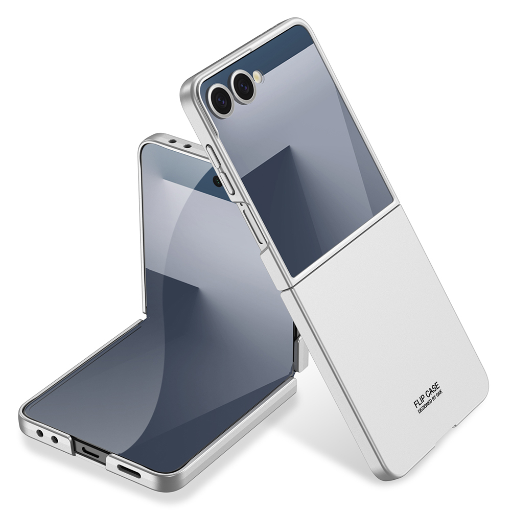 Galaxy Uyumlu Z Flip 7 Kılıf Zore Sert Kıpta Kapak-Gümüş