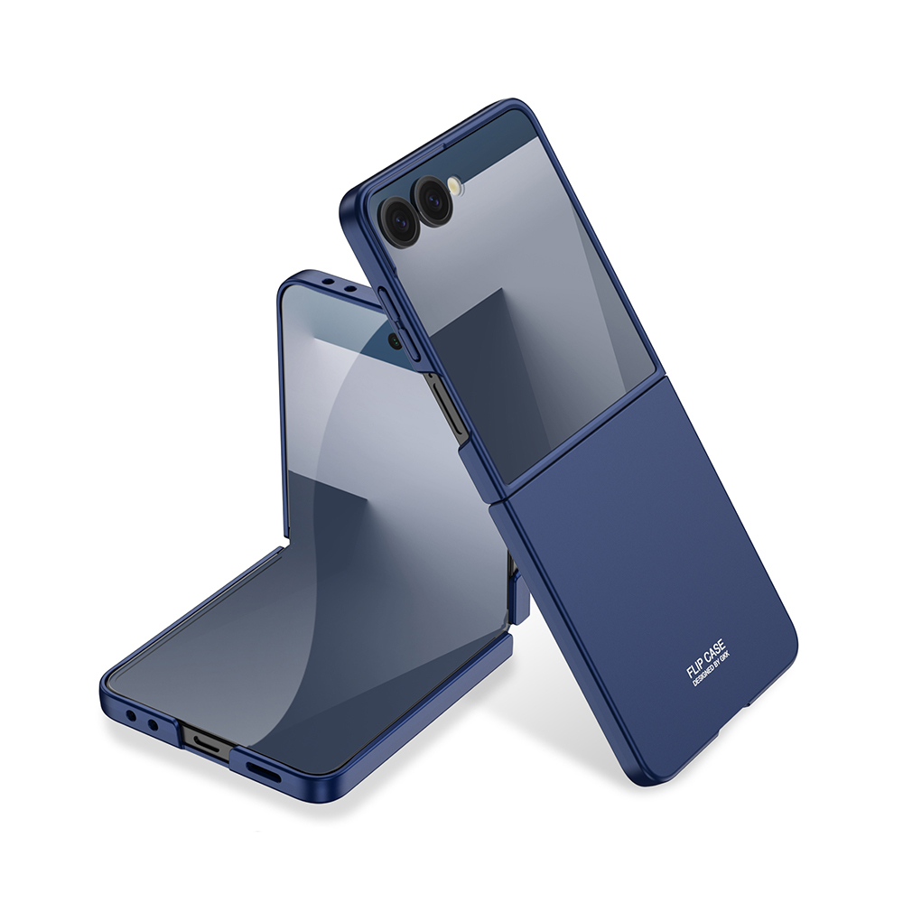 Galaxy Uyumlu Z Flip 7 Kılıf Zore Sert Kıpta Kapak-Lacivert