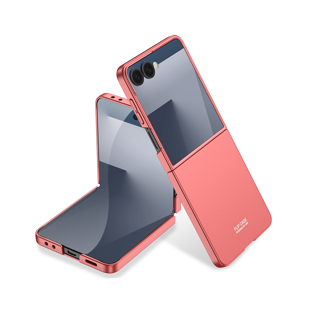 Galaxy Uyumlu Z Flip 7 Kılıf Zore Sert Kıpta Kapak-Rose gold
