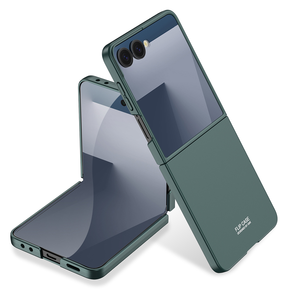 Galaxy Uyumlu Z Flip 7 Kılıf Zore Sert Kıpta Kapak-Yeşil