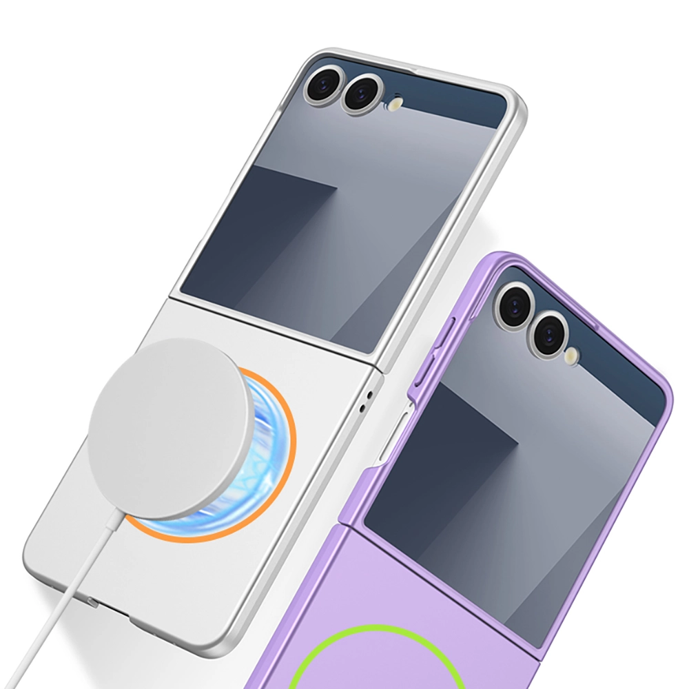 Galaxy Uyumlu Z Flip 7 Kılıf Wireless Şarj Özellikli Zore Kıpta M-safe Kapak