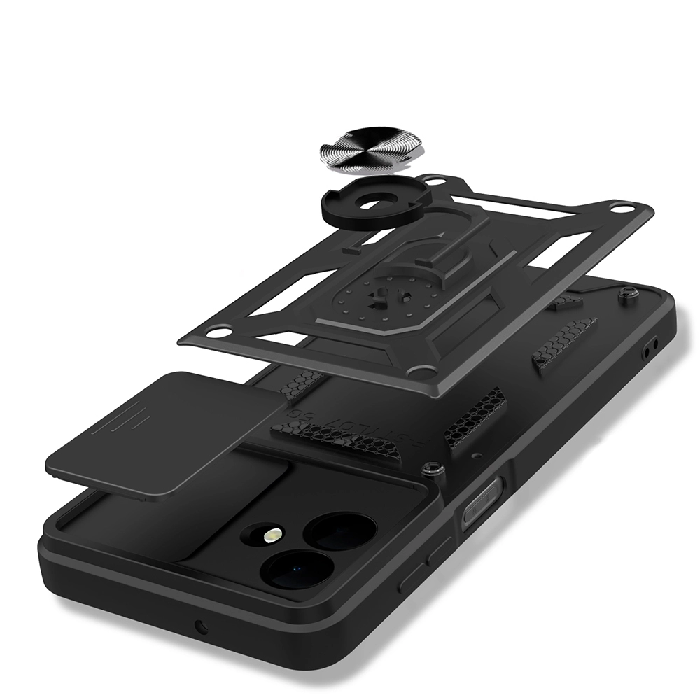 Galaxy Uyumlu A07 Kılıf Magnetik Standlı Kamera Korumalı Zore Sürgülü Vega Kapak