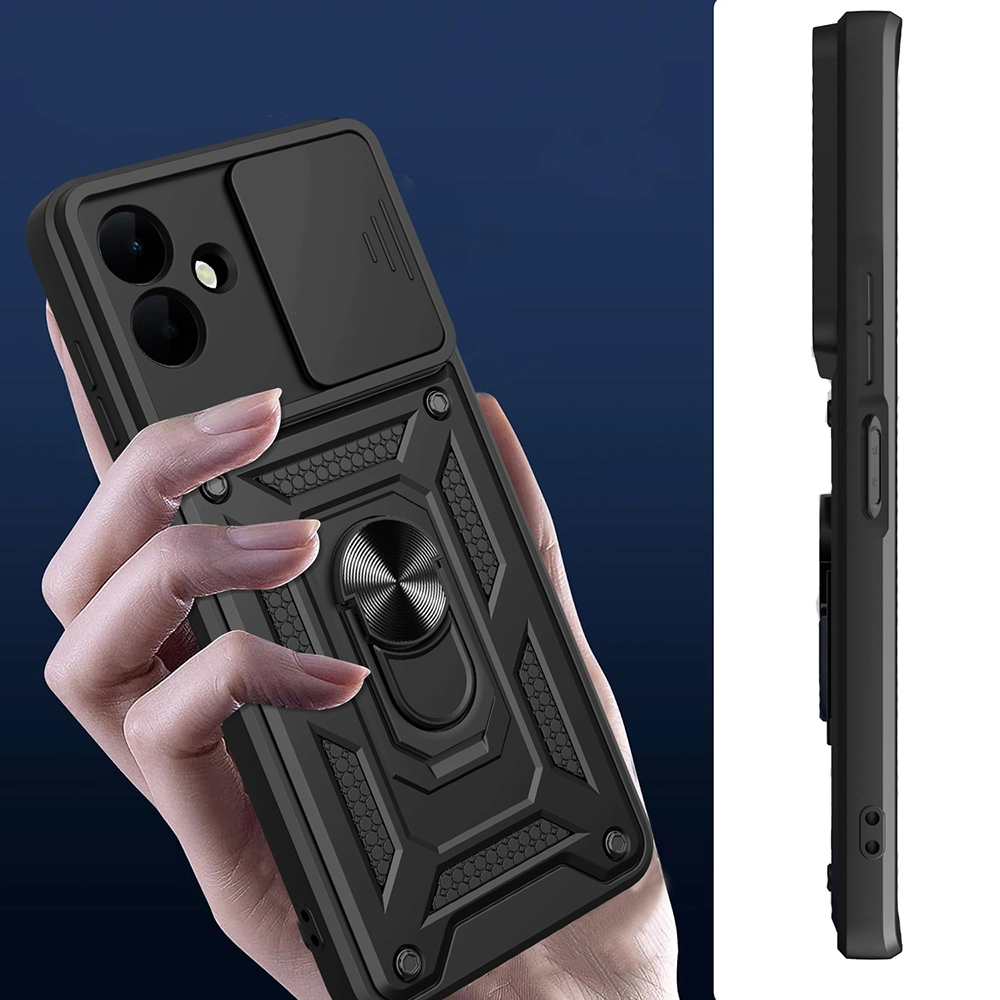 Galaxy Uyumlu A07 Kılıf Magnetik Standlı Kamera Korumalı Zore Sürgülü Vega Kapak
