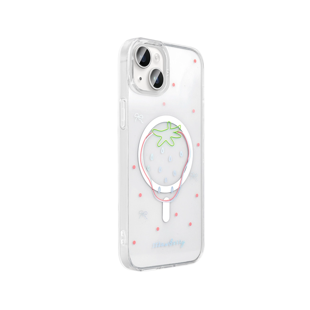 iPhone Uyumlu 13 Kılıf M-Safe Şarj Özellikli Şeffaf Zore Folk Sert Kapak