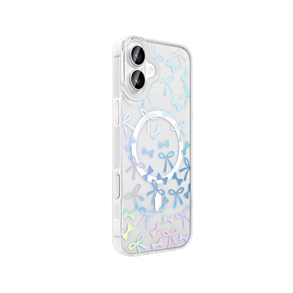 iPhone Uyumlu 16 Plus Kılıf M-Safe Şarj Özellikli Şeffaf Zore Folk Sert Kapak