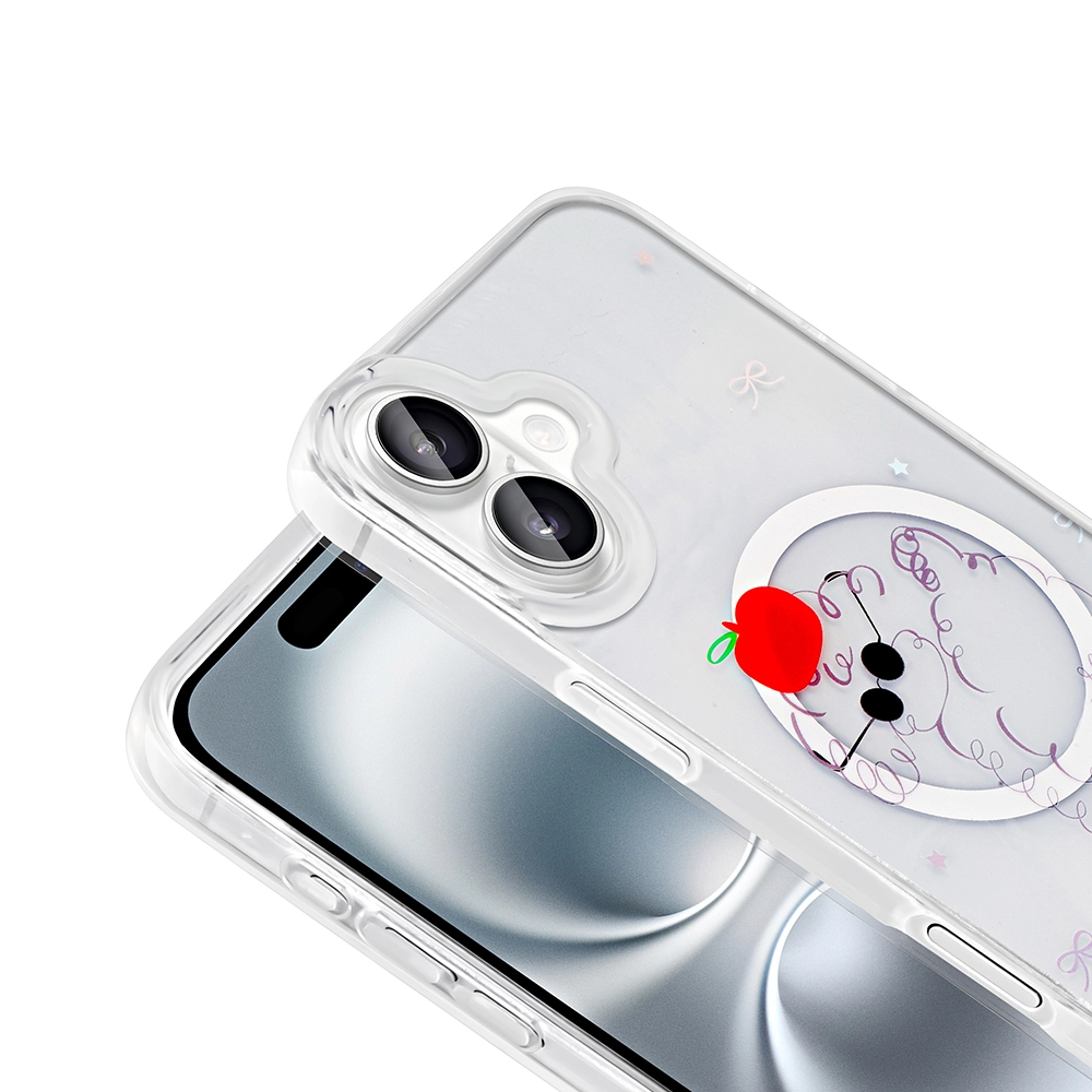 iPhone Uyumlu 16 Plus Kılıf M-Safe Şarj Özellikli Şeffaf Zore Folk Sert Kapak