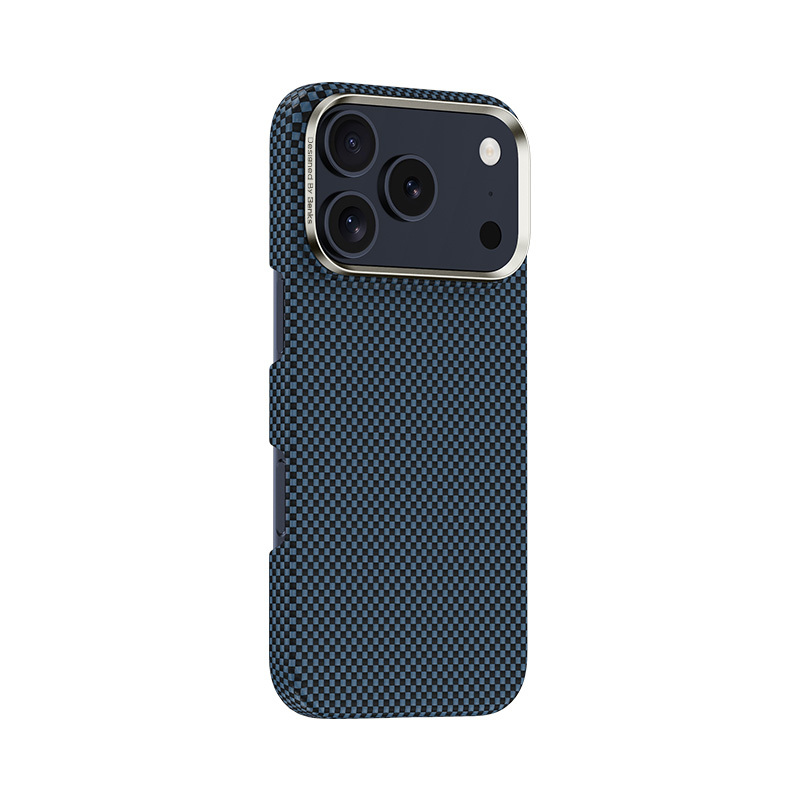 iPhone Uyumlu 17 Pro Kılıf M-safe Şarj Özellikli Benks Yeni Seri ArmorTint ArmorAir Kevlar Karbon Kapak-Mavi