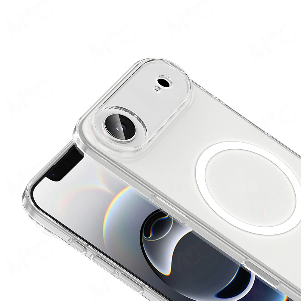 iPhone Uyumlu 17 Air Kılıf Zore M-safe Şarj Özellikli Şeffaf Kamera Çerçeveli Porto Kapak