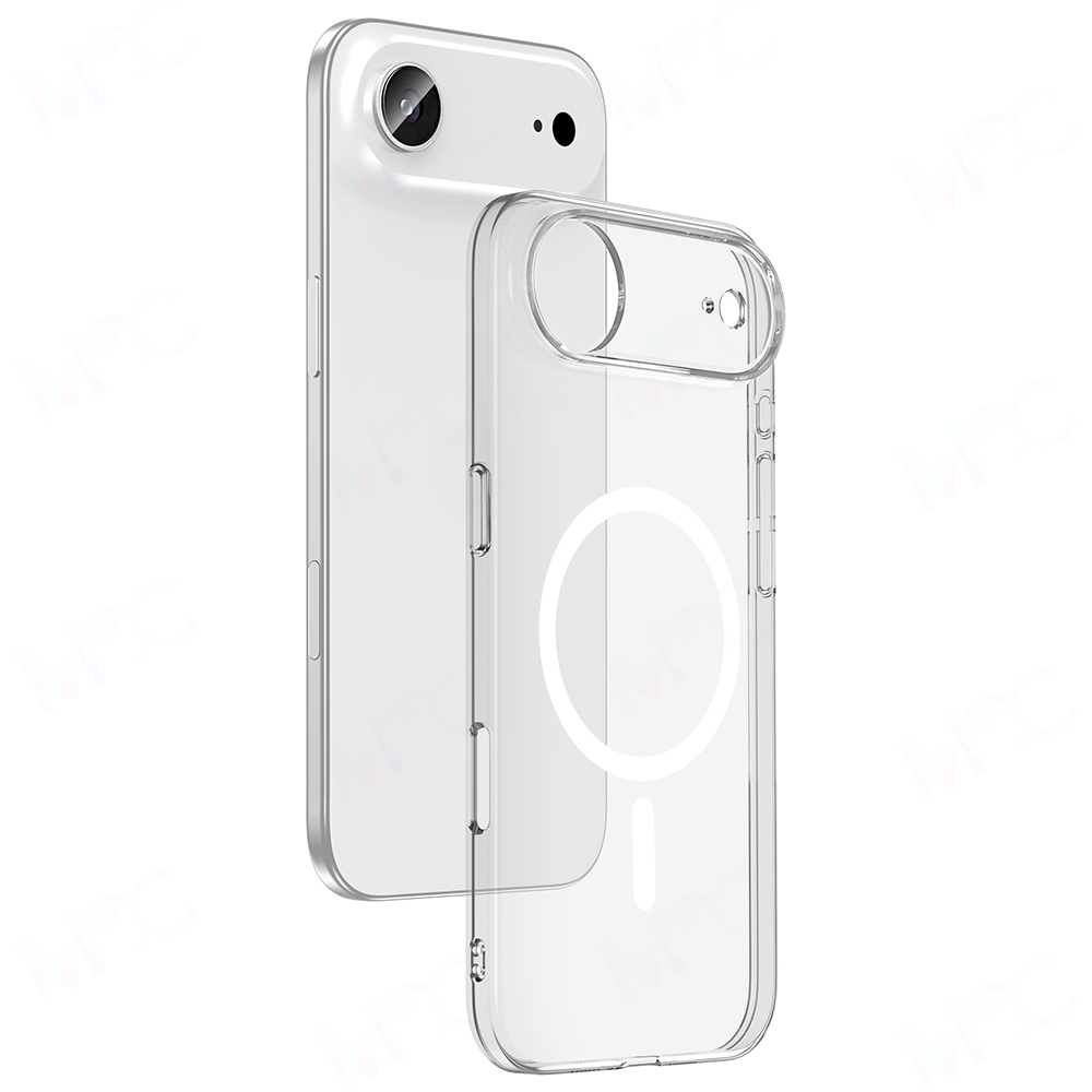 iPhone Uyumlu 17 Air Kılıf Zore M-safe Şarj Özellikli Şeffaf Kamera Çerçeveli Porto Kapak