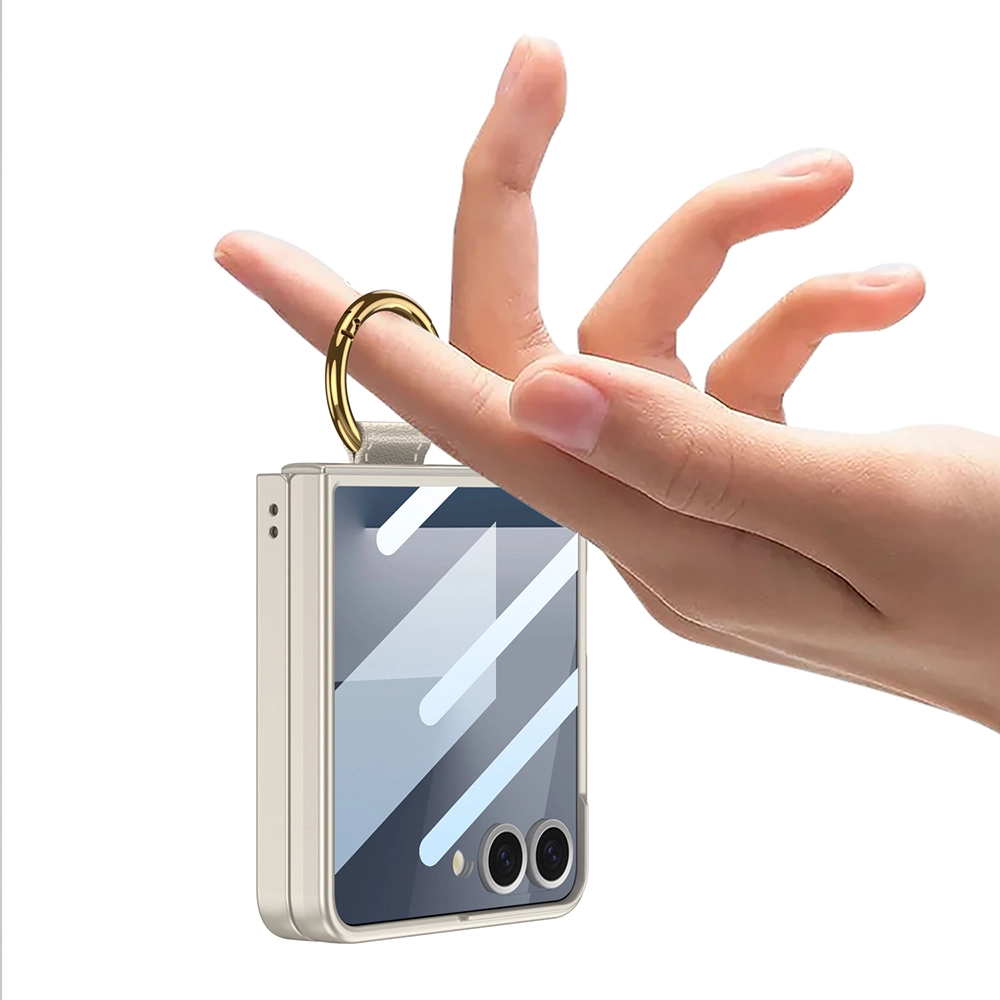 Galaxy Uyumlu Z Flip 7 Kılıf M-safe Şarj Özellikli Zore Kıpta Yüzüklü Flip Sert Kapak
