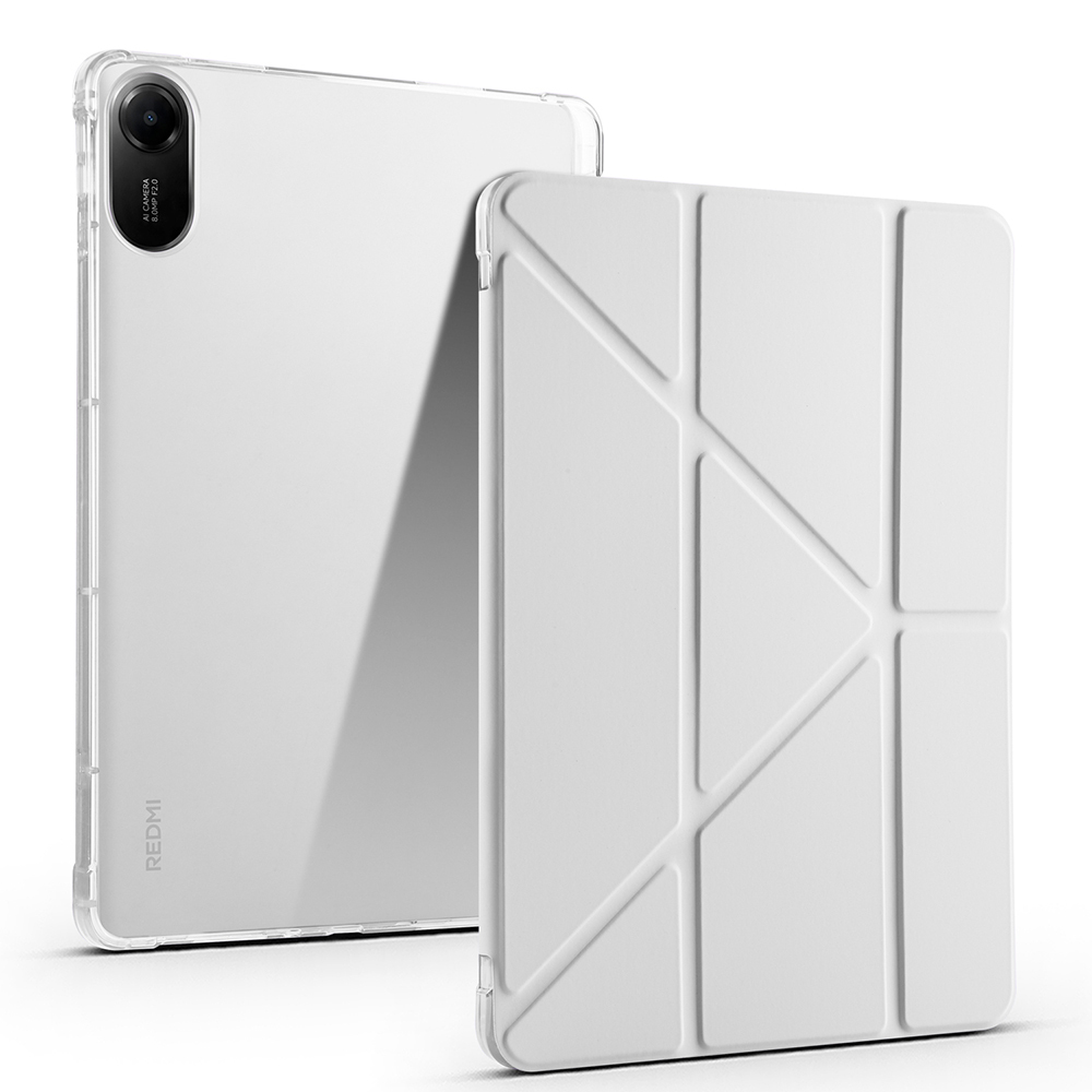 Xiaomi Uyumlu  Redmi Pad 2 Kılıf Zore Tri Folding Kalem Bölmeli Standlı Kılıf-Gri