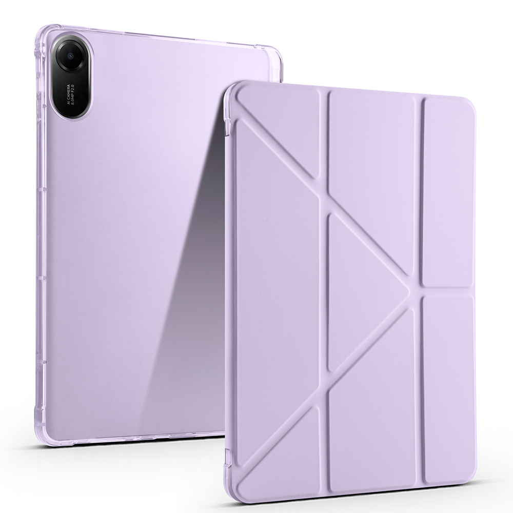 Xiaomi Uyumlu  Redmi Pad 2 Kılıf Zore Tri Folding Kalem Bölmeli Standlı Kılıf-Lila