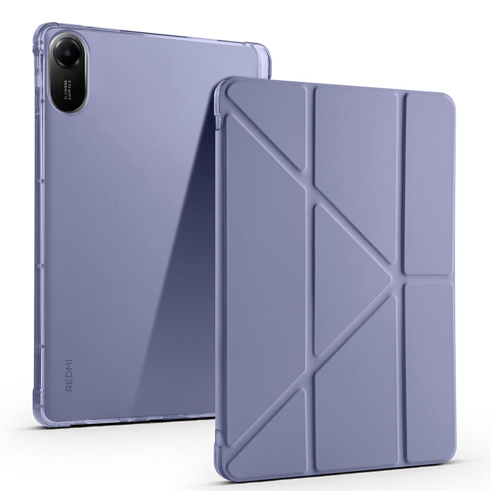 Xiaomi Uyumlu  Redmi Pad 2 Kılıf Zore Tri Folding Kalem Bölmeli Standlı Kılıf-Mor